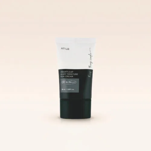 Anua Heartleaf Silky Moisture Sun Cream tube