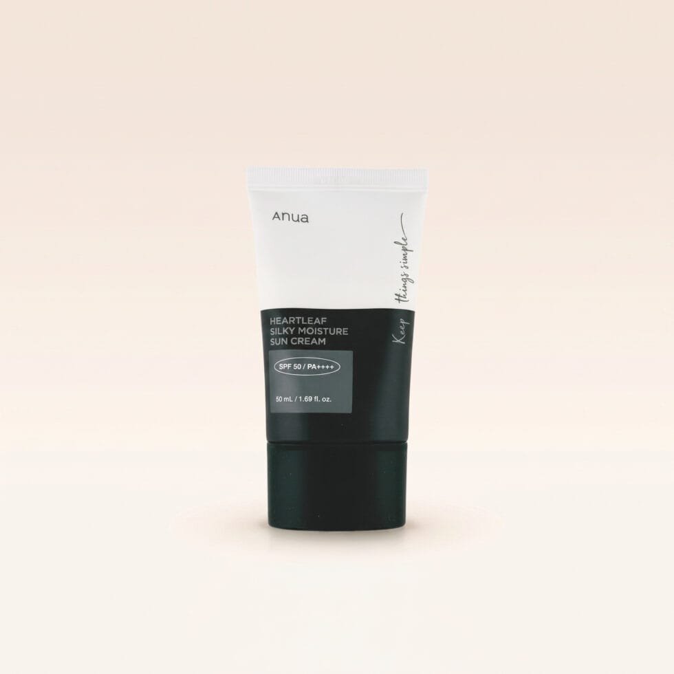 Anua Heartleaf Silky Moisture Sun Cream tube
