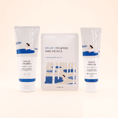 Combo Birch Juice Ritual Lichi Skincare - Round Lab Birch Juice Cleanser, Sheet Mask y Sunscreen