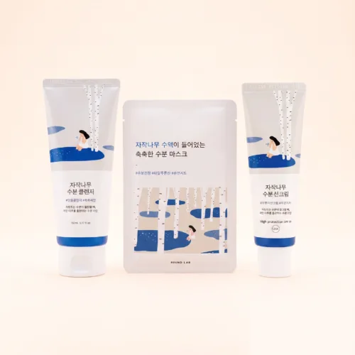Combo Birch Juice Ritual Lichi Skincare - Round Lab Birch Juice Cleanser, Sheet Mask y Sunscreen